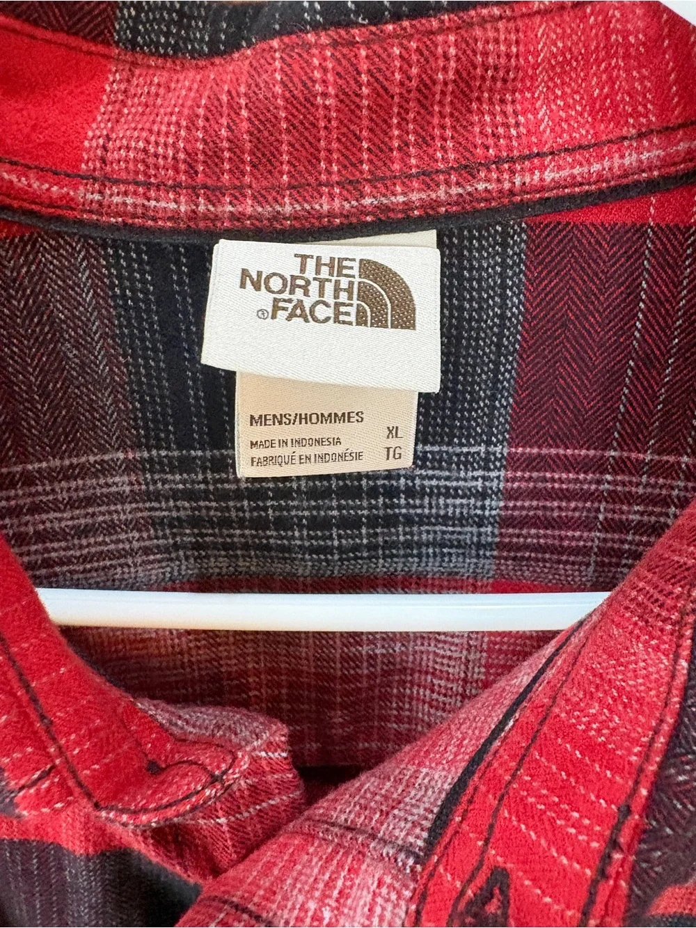 The North Face Flannel Heavyweight Red Black Plaid 100% Cotton Shirt Size XL
